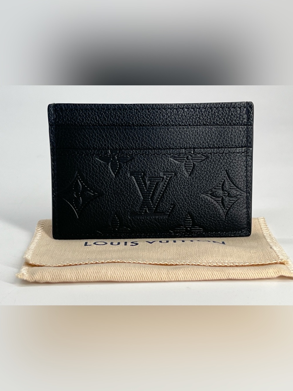 Louis Vuitton Double Card Holder In Black Monogram Canvas